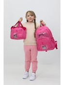 Resim Probag Melody Kuromi 3'lü Okul Çanta Sırt Çantası Beslenme Çantası Kalemlik Peluş Oyuncak Hediyeli 