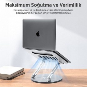 Resim Juo 360 Dönebilen Yükseklik Ayarlı Metal Notebook Laptop Standı 