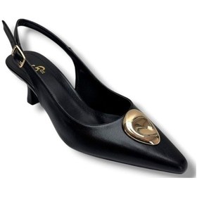 Resim Gedik Pasha 26752-26 Cilt Gold Tokalı Kısa Topuk Kadın Stiletto 6cm Siyah 