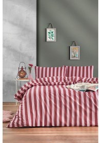 Resim Ranforce Bordo Tek Kişilik Nevresim Takımı Renkli 