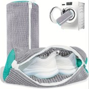 Resim 1 Adet Ayakkabı Yıkama Torbası, Çamaşır Makinesi ve Kurutucu İçin Ayakkabı Temizleme Torbası, Yeniden Kullanılabilir Sneaker Çamaşır Torbası, Kabarık Fiber Malzeme, 360 Derece Derin Temizlik, Tüm Sneaker Modellerine Uygun, Çamaşır Aksesuarları 