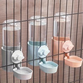 Resim 1 adet Otomatik-Dozlayan Pet Besleyici, Kuşlar için Asılı Su Şişesi ve Besin Konteyneri, Termoplastik Poliüretan Kafes Besleme Aksesuarı 