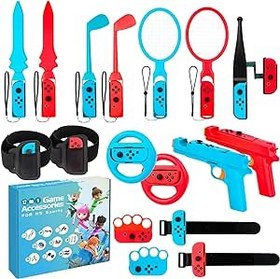 Resim JoyHood Switch Sports Accessories Bundle Compatible with Switch/Switch OLED, 17-in-1 Family Sports Games Accessories Kit for Joy-Con Controller, Switch Sports Accessories for Kids & Adults 