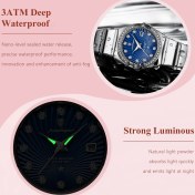 Resim Poedagar Lüks Trendy Bayan Izle Aydınlık Su Geçirmez Paslanmaz Gümüş 