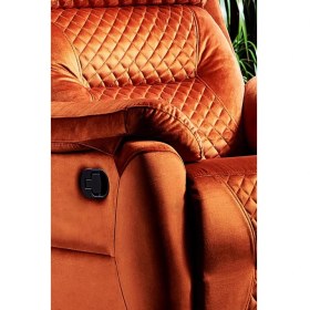 Resim Niron Amber TV Koltuğu Multi Fonksiyonel Baba Koltuğu Sallanan Dönen ve Yatan Koltuk Yumuşak Tuşeli Özel Kumaş Kehribar 