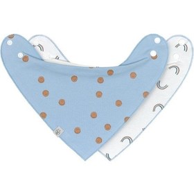 Resim Lassig Organik Pamuk Üçgen Bebek Önlüğü, 2 Li Set, Çıtçıtlı, Ters Çevrilebilir Önlük Kod 003433 Çok Renkli 