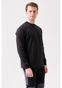 Resim Galanthus Basic Sweatshirt - Uzun Kollu, Pamuklu, Rahat Kesim, Günlük Ve İş Kullanımı Siyah 