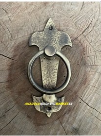 Resim Desenli Antik Sari Pirinç Kapi Tak Tak Ahşap Kapi Tokmagi 