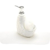 Resim Süngerli Seramik Desenli Sıvı Sabunluk -beyaz -sv3263b 