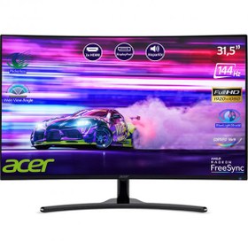 Resim Acer 31.5 ED322QRPBMiipx FHD Led 4MS 144HZ Freesync 250 Nits (2xHDMI DP) MM Curved Siyah Monitör 