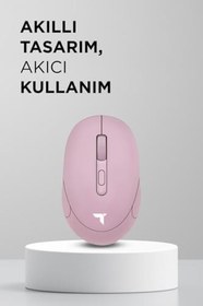 Resim Torima TM-17 Pembe Çift Modlu Sessiz Kablosuz Mouse Fare 