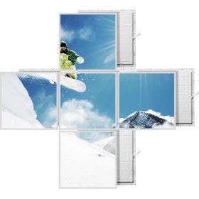 Resim Gök Panel 60 x 60 LED Panel Aydınlatma Desenli 3x3 5'li Grup Özel Seri 46511444SA 