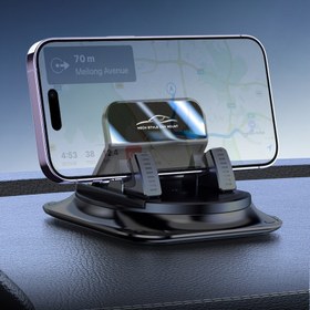 Resim 1 adet 360 ° Dönebilen Araba Telefon Tutucu, Silikon Kaymaz Ped, Gösterge Paneli, Araba, Ofis ve Ev Kullanımı için Uygun 