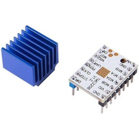 Resim Mks Trinamic Tmc2208 V1.2 Step Motor Sürücü Soğutuculu Makerbase 1/256 Step 1.4a Cnc 3d Yazıcı 
