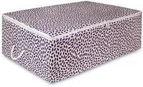 Resim 3'lü Büyük Boy Lacivert Yaprak Baskılı Baza Altı Yastık Yorgan Kazak Hurcu / 62x46x22 