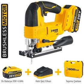 Resim Sgs SGS5545 Akülü 20 Volt 4 Amper Dekupaj Makine Seti Çift Akülü 