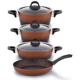 Resim Hascevher Gloria 7 Pcs Silikon Tencere Seti 2.7mm 1822ten26kar26tv Renk Siyah Bakır 