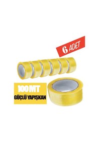 Resim Kopmayan Koli Bandı 6 Adet 100 Mt-Güçlü Henkel Yapıştırıcılı 