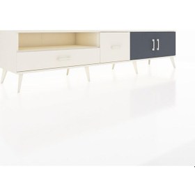 Resim Hyperion Tv Ünitesi 2 Raflı 2 Çekmeceli 2 Kapaklı 220x44x51 Aytaşı-antrasit/aytaşı Antrasıt/aytası - Aytası 