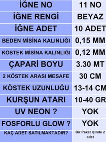Resim Ea genset İstavrit Çaparisi 15x12 11 No 10 Beyaz İğneli 2li Paket 