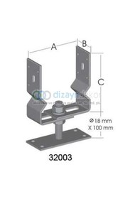 Resim Paslanmaz Ağır Yük Pergola Ayağı Ayarlı Tablalı 10-15 Cm 