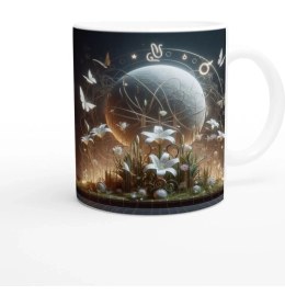 Resim Başak Burcu Baskılı Kahve Kupası - Ay Işığında Zodyak Bahçesi Vs3 