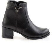 Resim Siyah Hakiki Deri Kadın Bot & Bootie K02286701303 Siyah 