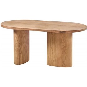 Resim Masifart Avgusti 160 Lık Meşe Elips Oval Masa Cilasız Ham Ham 