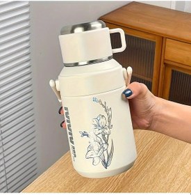 Resim Willowhaven White 800ml Paslanmaz Çelik 1 Adet Izole Matara Kapaklı Ve Saplı Seyahat Ofis 