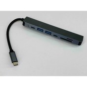 Resim Axe Tools Gri Metal Kasa 7 In 1 Sd Usb Type-c Hub Hdmı Girişli Macbook Chromebook S8 Çevirici Çoklayıcı 