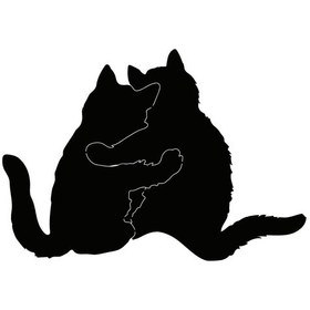 Resim Arkadaş Kediler Sticker 10 X 7 Cm 