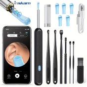Resim Kamera ve Işık İçeren 7 Parça Kulak Kiri Temizleme Seti, iOS ve Android Uyumlu 6 Silikon Uç - Kolay ve Güvenli Evde Kulak Temizlik Aracı 