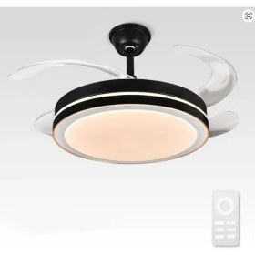 Resim Minofell Tavan Vantilatörü Aydınlatmalı Gizli Kanat Pervaneli Kumandalı Açılır-Kapanır Kanat 3 Işık Siyah 