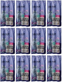 Resim Cute Faces Somonlu Kedi Stick Salmon Kedi Ödül Çubukları 12 Adet 3'lü 
