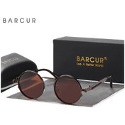 Resim Barcur Retro Steampunk Güneş Gözlüğü - Polarize Uv400 Erkek/kadın Vintage Aksesuarkahverengi51gri Gri 
