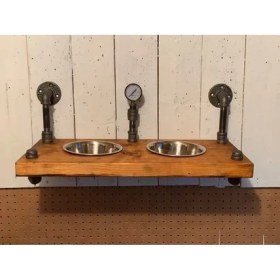 Resim Blbn Design Dekoratif Borudan Kedi Köpek Mama Standı 