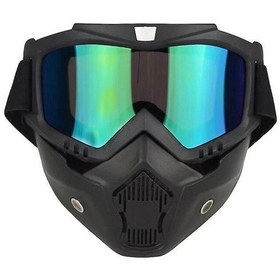 Resim Gözlük Maske Retro Harley Sürüş Gözlükleri Off-road Motosiklet Gözlükleri Kask Gözlükleri Rüzgar Geçirmez Gözlükler Siyah Kum + Renkli Yapraklar 