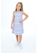Resim Toontoy Kız Çocuk Baskılı Elbise Mavi 