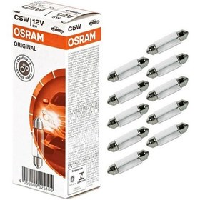 Resim Favoriticaret 12V 5W 35Mm Sofit Tavan Plaka Ampulü 10 Adet Osram 6418 