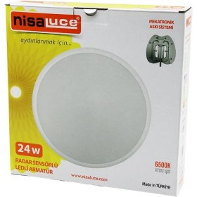 Resim Sb Shopping Ni̇saluce EAMP-106/B 24W Radar Sensörlü Ledli̇ Armatür Beyaz Çerçeve Mekatroni̇k Aski Si̇stemi̇ 6500K - 
