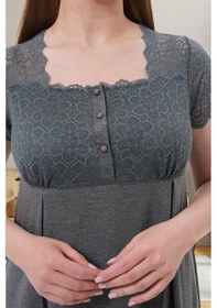 Resim Mecit Pijama Mecit 6057 Füme Hamile Lohusa Gecelik 