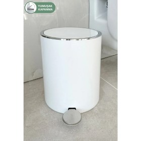 Resim 5 Lt Pedallı Beyaz Çöp Kovası, Banyo, Mutfak ve Ofis Için Ideal Seçenek 