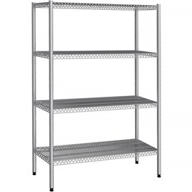 Resim Paslanmaz Çelik Raf - 1220x460mm - 4 Tel Raflı (Sabit) 