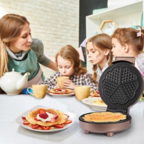 Resim Goldmaster Caramel 1000W Taşmayı Önleyen Derin Plakalı Aşırı Isınmaya Dayanıklı Waffle Makinesi In 6418 