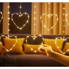 Resim Kalpli Perde LED Işıklar, Sevgililer Günü Romantik LED Aydınlatma 