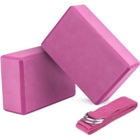 Resim Pazly 2'lik Yoga Blok & Kayış Seti - Pilates & Fitness Destekli Eva Köpük - Hafif & Dayanıklı, Esnek Ve Stabil Yoga Aksesuarları 
