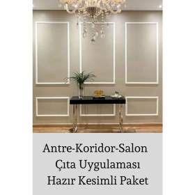 Resim Decozza Dekoratif Boyanabilir 2,5 cm Duvar Çıtası 6 Adet Hazır Kesimli Çerçeve Paketi 