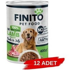 Resim Finito Parça Etli Kuzulu Köpek Konservesi 400 G x 12 Adet 