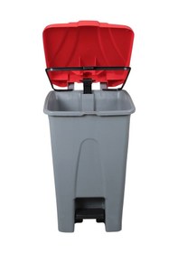 Resim Safell Plastik Pedallı Çöp Kovası 70Lt Çöp Konteyneri Griyeşil 