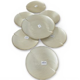 Resim Sudedi Home Gold Renk Cam Pasta Tabağı Seti 6 Lı 19 Cm Sunum Tepsili Servis Seti Altın 